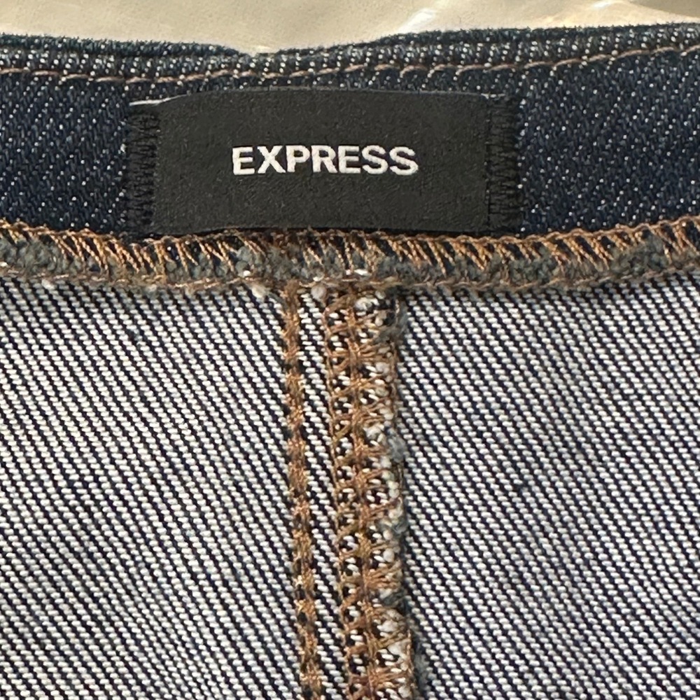 Express Maxi Skirt Womens 4 Hyper Sculpt Stretch Denim Front Slit Zip - Picture 4 of 12
